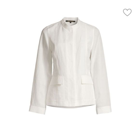 NWT KOBI HALPERIN Scarlett Band Collar Linen Blend Jacket MEDIUM - Picture 5 of 16